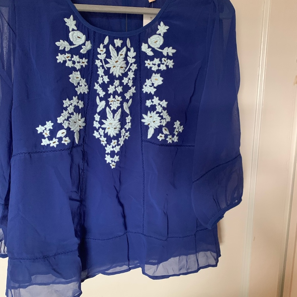 Pretty Blue Blouse Never Worn with Tags